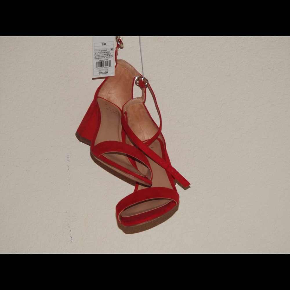 Cute red strappy heels